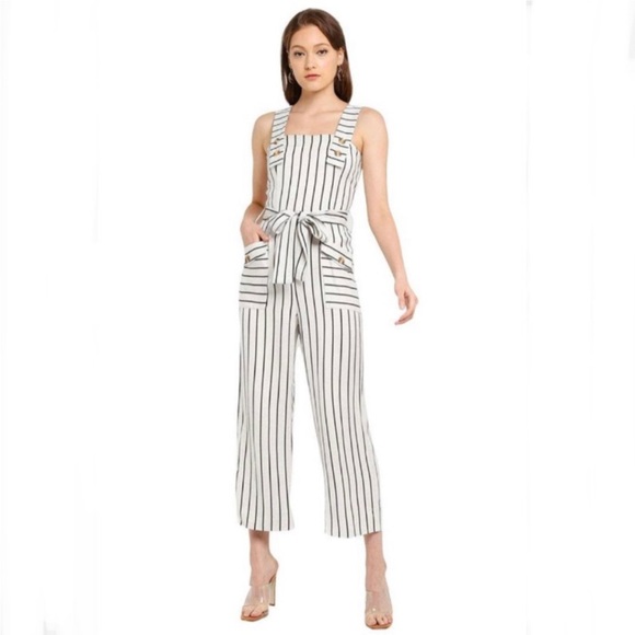 Topshop • Striped Pinafore Jumpsuit - Picture 1 of 11